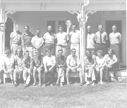 1969 Geophysical Fluid Dynamics program group on porch of Walsh cottage.