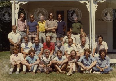 1976 Geophysical Fluid Dynamics program group on porch of Walsh cottage.