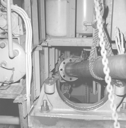 Installing drive shaft below decks on Knorr