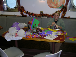 Katie Eident making Thanksgiving decorations.