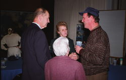 Bob Ballard greeting guests at his retirement party