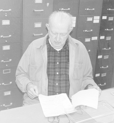 Bill Dunkle working in the Archives vault