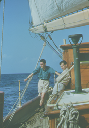 Rudy Scheltema and Dick Colburn on deck of Atlantis.