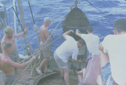 Siphoning dredge on deck of Atlantis